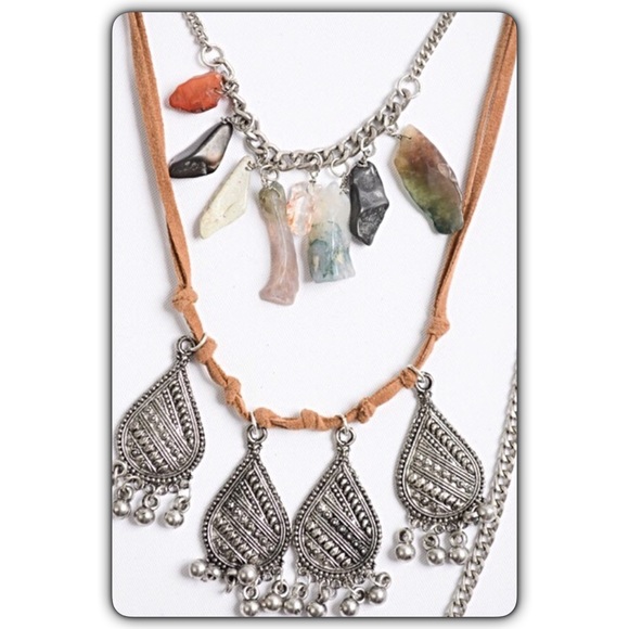 Boho Festival Gypsy Layered Statement Necklace - Picture 7 of 8